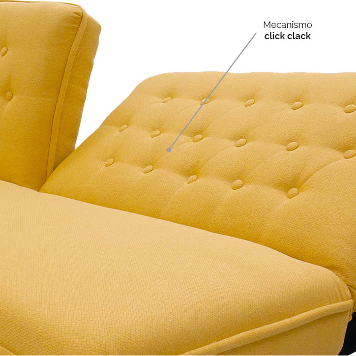 Futon Tela Amarillo Kevi | Sofá Cama y Futones | salas